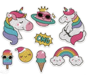 Ozdoba - Haft diamentowy jednorożce