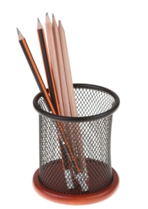 Pojemnik metalowy NET B3341 kubek z drew. czarny