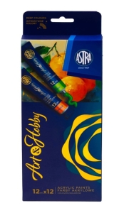 Farby akrylowe 12 sztuk 12 ml ART&HOBBY ASTRA