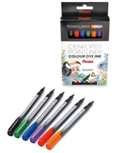 Cienkopis PENTEL S40 komplet 6 sztuk 0,4 mm