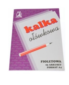 Kalka A-4 ołówkowa opakowanie 25 sztuk Delfin