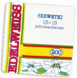 Serwetki gastronomiczne białe ząbkowane 150x150
