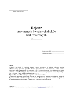 MEN-2 Rejestr wydanych kart rowerowych