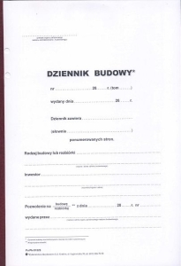 Pb-51a/2/s  Dziennik budowy, papier samokopiujący,