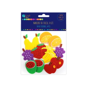 Ozdoba - Naklejki z filcu 3D owoce, KSFI-027