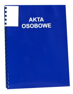 Akta osobowe na spirali niebieskie.
