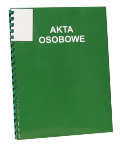 Akta osobowe na spirali zielone.