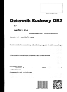 DB-2 Dziennik budowy dla obiektów budowlanych,