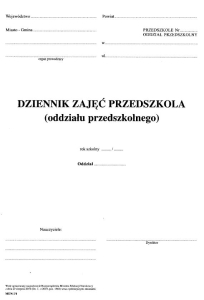 I/1/2019/K Dziennik zajęć przedszkola dzienny