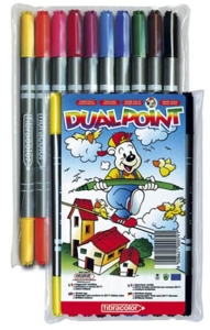 Pisaki FIBRACOLOR dwustronne komplet 10 sztuk.