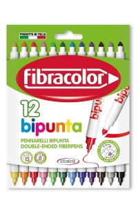Pisaki FIBRACOLOR dwustronne komplet 12 sztuk